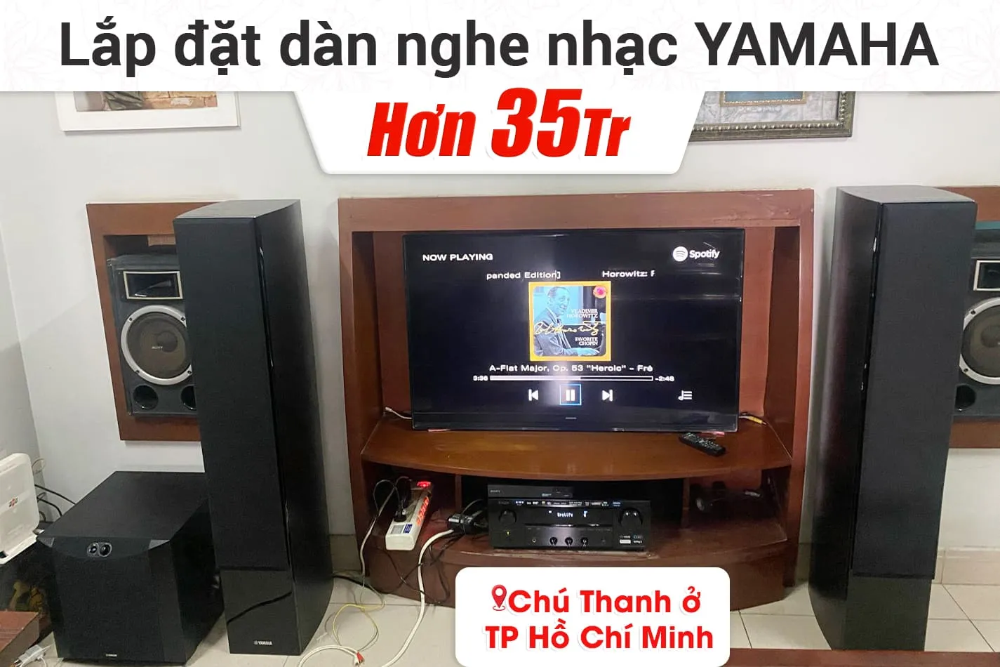 Lắp đặt dàn nghe nhạc Yamaha hơn 35tr cho chú Thanh ở TPHCM