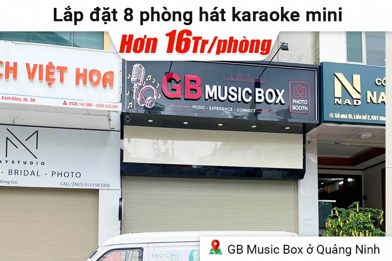 Lắp đặt 8 phòng karaoke box mini cho quán GB Music tại Quảng Ninh (BIK BK C-25, Bksound DKA 5500)