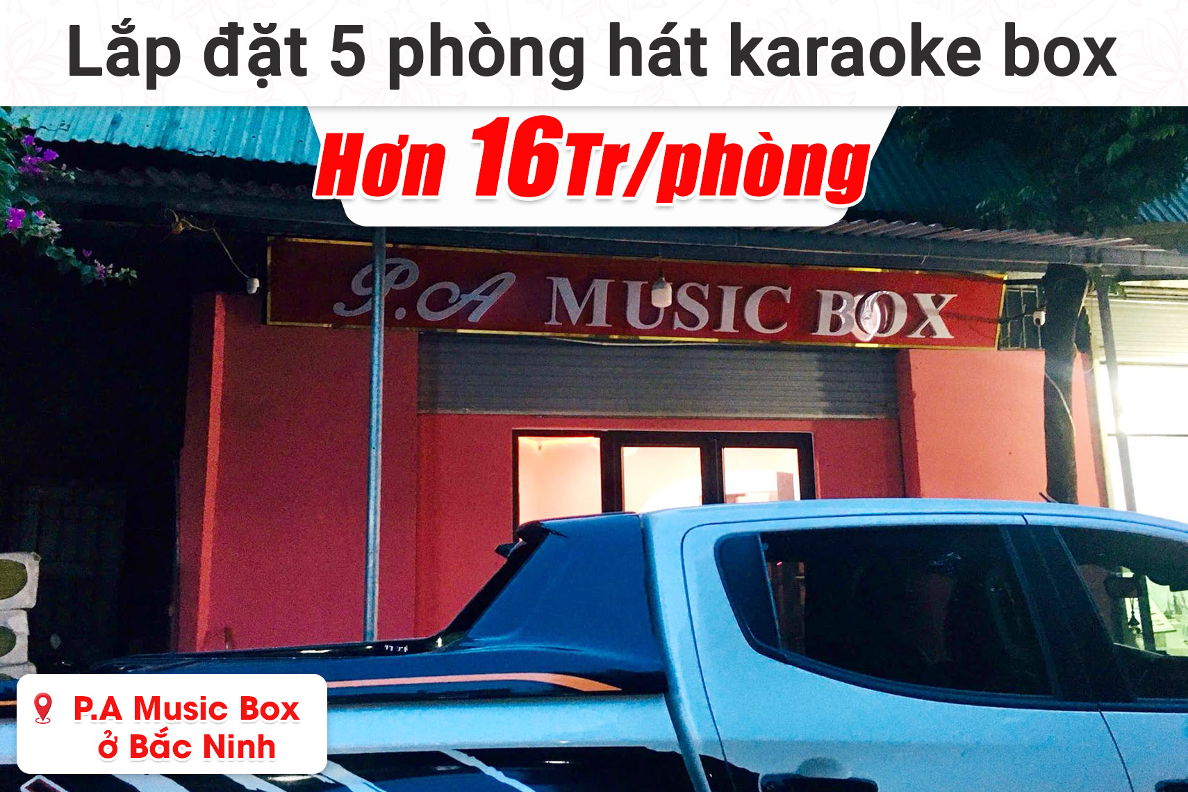 Lắp đặt 5 phòng hát karaoke box mini cho quán P.A Music Box tại Bắc Ninh (Denon DP-C10, Bksound DKA 5500,..)