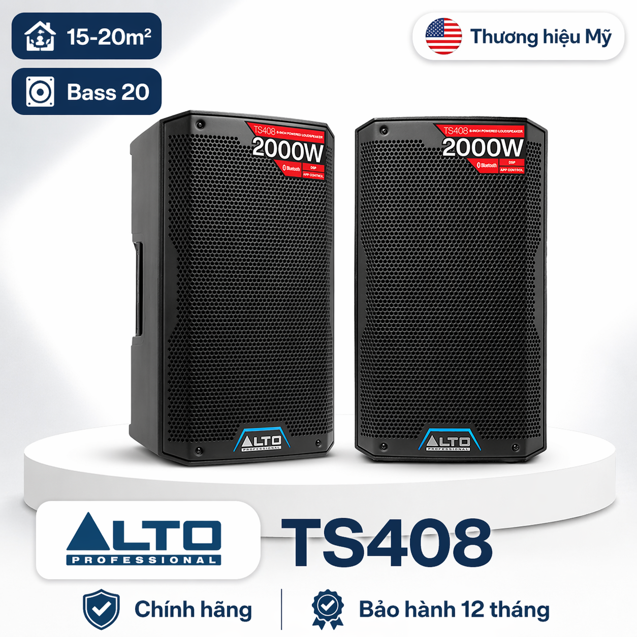 Loa Alto TS408 (Active, bass 20cm, Có Bluetooth)