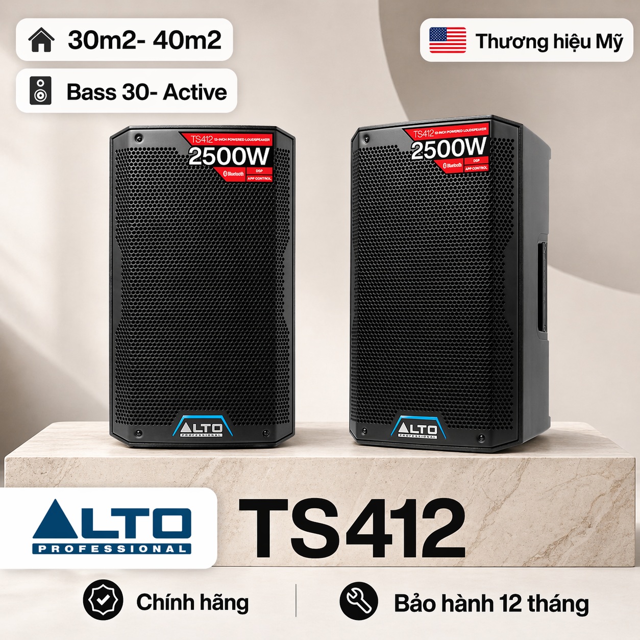 Loa Alto TS412 (Active, bass 30cm, Có Bluetooth)