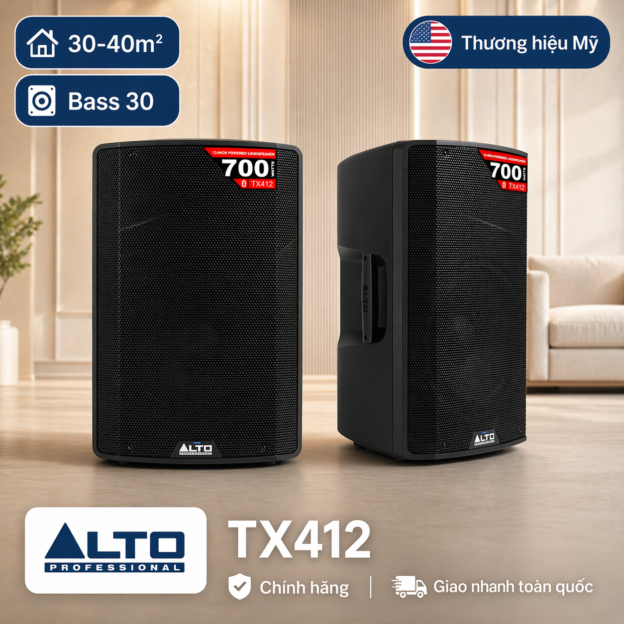 Loa Alto TX412 (Active, bass 30cm, Có Bluetooth)