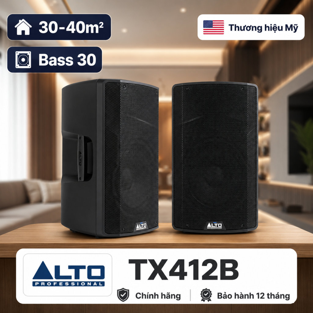 Loa Alto TX412B (Active, Bass 30cm, Bluetooth, Có Pin)