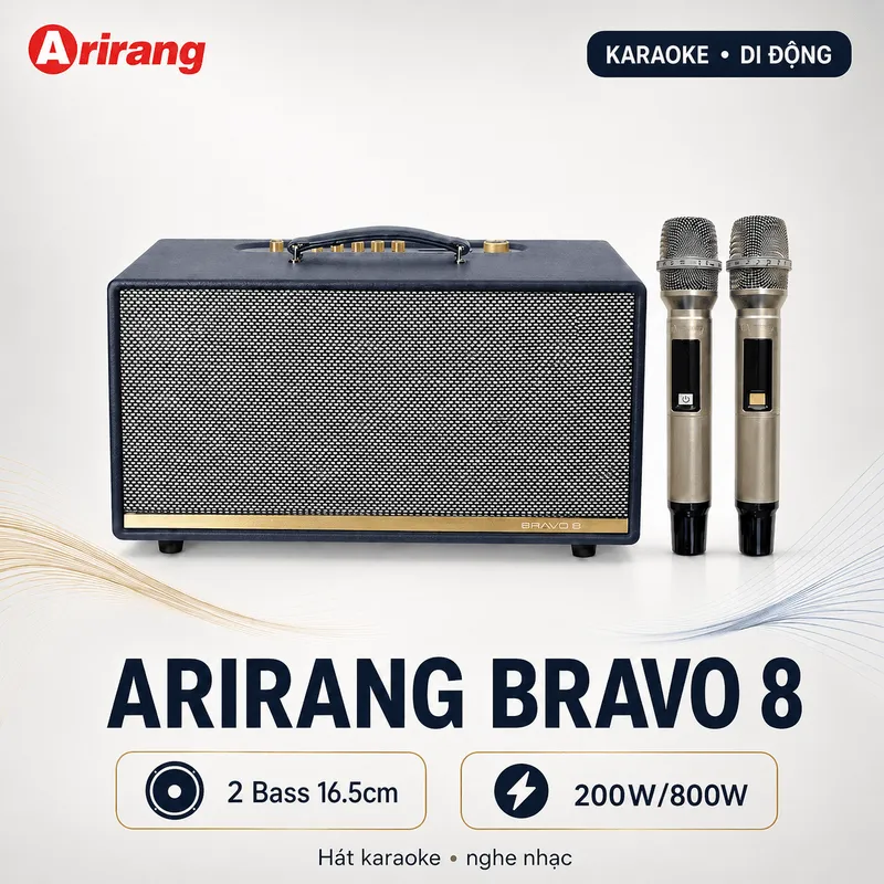 Loa Arirang Bravo 8 (2 Bass 16.5 cm, 200W/800W) 