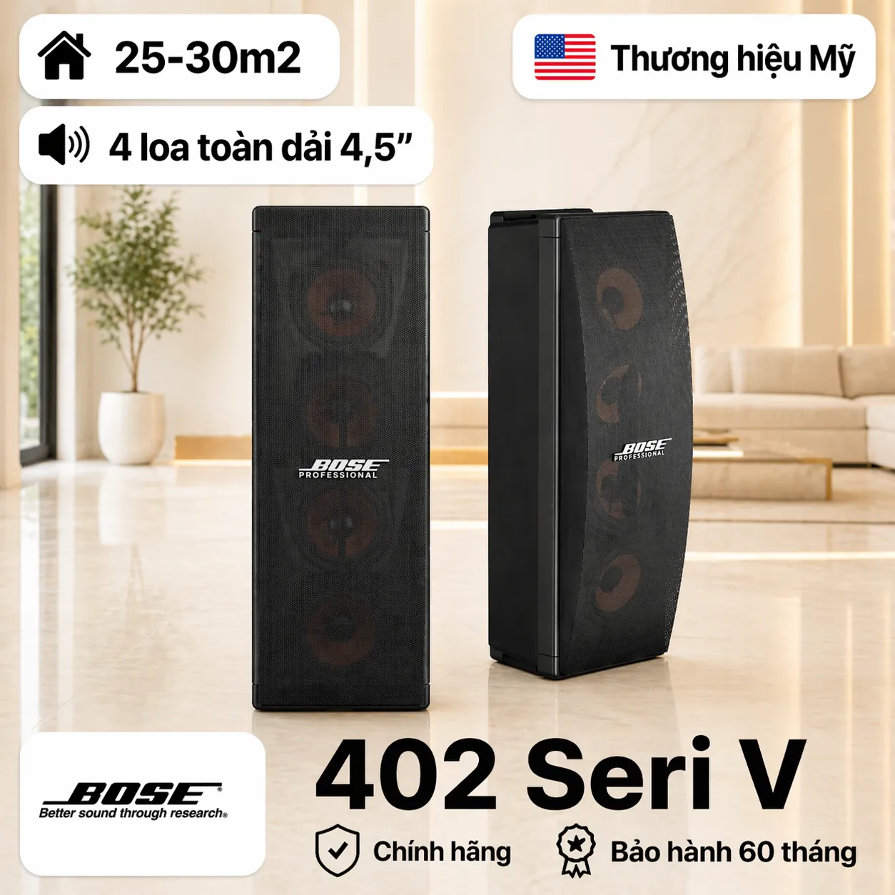 Loa Bose 402 Seri V (4 bass 11.2cm, 120W/480W)