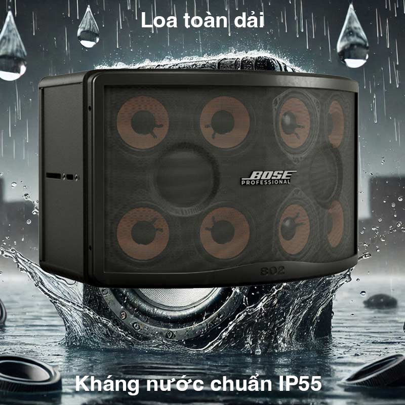 1/7 Loa Bose 802 Seri V Hình ảnh sản phẩm Thông số sản phẩm 100% hàng chính hãng Đền gấp 3 lần nếu phát hiện hàng giả Giá luôn rẻ nhất Gọi để có giá tốt nhất Việt Nam Hệ thống 15 cửa hàng lớn nhất Việt Nam Trả góp 0% Trả góp online từ 0% Đặc điểm nổi bật Loa Bose 802 Seri V – dòng loa toàn dải cho chất lượng âm thanh vượt trội, đáp ứng nhu cầu sử dụng như karaoke, nghe nhạc, biểu diễu, nhà hàng, sự kiện,… - 8 củ bass 11.2cm đáp ứng tần số mượt mà, độ phân tán rộng, công suất và hiệu quả cao. - Mảng loa phủ sóng 120° × 100° giảm nhu cầu dùng nhiều loa. - Dải tần số 52 Hz – 15 kHz âm thanh toàn dải mượt mà. - Khả năng SPL đỉnh cao 123 dB tăng cường âm thanh mạnh mẽ. - Đạt chuẩn IP55 chống chịu thời tiết, phù hợp lắp đặt trong nhà và ngoài trời. - Miếng chèn ren hỗ trợ lắp đặt an toàn, đa dạng cấu hình. Loa Bose 802 Seri V là một trong những dòng loa toàn dải nổi bật đến từ thương hiệu Bose, được thiết kế đặc biệt để mang lại trải nghiệm âm thanh vượt trội. Với thiết kế hiện đại, công suất mạnh mẽ và chất lượng âm thanh tinh tế, loa Bose 802 Seri V đáp ứng nhu cầu sử dụng trong nhiều không gian khác nhau, từ gia đình đến các phòng karaoke chuyên nghiệp. Tổng quan thiết kế Loa Bose 802 Seri V Loa karaoke Bose 802 Seri V chính hãng sở hữu thiết kế tinh tế, nhỏ gọn và hiện đại, với kích thước 31 x 51 x 26 cm và trọng lượng chỉ 13 kg/loa, giúp việc lắp đặt trở nên dễ dàng và linh hoạt trong mọi không gian. Vỏ loa được chế tạo từ chất liệu cao cấp, không chỉ đảm bảo khả năng chống va đập mà còn mang lại tính thẩm mỹ vượt trội, tạo nên vẻ đẹp sang trọng và bền bỉ. Phần lưới kim loại bảo vệ củ loa được bố trí đều ở mặt trước, vừa bảo vệ loa khỏi các tác động bên ngoài, vừa tạo ra một thiết kế bắt mắt và hiện đại. Với sự tỉ mỉ trong từng chi tiết, loa Bose 802 V không chỉ nâng cao giá trị thẩm mỹ mà còn tối ưu hóa khả năng phát âm thanh, mang đến trải nghiệm âm thanh tuyệt vời cho cả không gian gia đình và các phòng karaoke chuyên nghiệp. Đánh giá chất lượng Loa Bose 802 Seri V 8 củ bass 11.2cm Loa Bose 802 Seri V tái tạo âm thanh trong trẻo, chi tiết và cân bằng nhờ vào hệ thống 8 củ loa toàn dải đường kính 11.2cm. Âm bass sâu, âm trung ấm áp và âm treble sáng rõ hòa quyện với nhau, mang lại trải nghiệm âm nhạc hoàn hảo, lý tưởng cho cả nghe nhạc và hát karaoke. Công suất mạnh mẽ 240W/960W Loa Bose 802 Seri V hoạt động công suất liên tục 240W RMS và đạt tối đa 960W Peak, loa Bose 802 Seri V có thể phát huy hiệu suất tốt trong mọi không gian, từ phòng nhỏ đến khu vực rộng lớn. Góc phủ âm rộng giúp âm thanh đồng đều, rõ ràng ở mọi vị trí. Độ bền cao, tiêu chuẩn IP55 Loa được làm từ vỏ Polypropylene chịu lực, có khả năng chống nước và chịu được thời tiết khắc nghiệt theo tiêu chuẩn IP55. Điều này giúp loa hoạt động ổn định ngay cả trong môi trường ngoài trời, phù hợp cho các sự kiện ngoài trời hoặc không gian mở. Dải tần số rộng 55Hz đến 16kHz Dải tần từ 55Hz đến 16kHz giúp loa Bose 802 Seri V phát ra âm trầm chắc chắn, âm trung ấm áp và âm cao rõ ràng. Điều này đảm bảo các bản nhạc karaoke trở nên sống động và đầy cảm xúc, dù là nhạc trữ tình hay sôi động, loa vẫn giữ được độ chi tiết và ổn định. Độ nhạy cao và trở kháng 8 Ohms Loa Bose 802 Seri V có độ nhạy cao và trở kháng 8 ohms, loa Bose 802 Seri V tương thích với nhiều thiết bị âm thanh như amply karaoke, vang số, cục đẩy công suất, mang đến sự linh hoạt tối ưu khi sử dụng trong các dàn âm thanh gia đình hay hệ thống chuyên nghiệp. Quý khách có thể đến trực tiếp các showroom âm thanh của Bảo Châu Elec trên toàn quốc để trải nghiệm chất lượng âm thanh của loa Bose 802 Seri V. Liên hệ ngay hotline 1900 0255 để được tư vấn và sở hữu sản phẩm với mức giá ưu đãi nhất trên thị trường! Xem thêm Sản phẩm chưa có đánh giá, hãy trở thành người đầu tiên đánh giá sản phẩm này! Viết đánh giá Loa Bose 802 Seri V