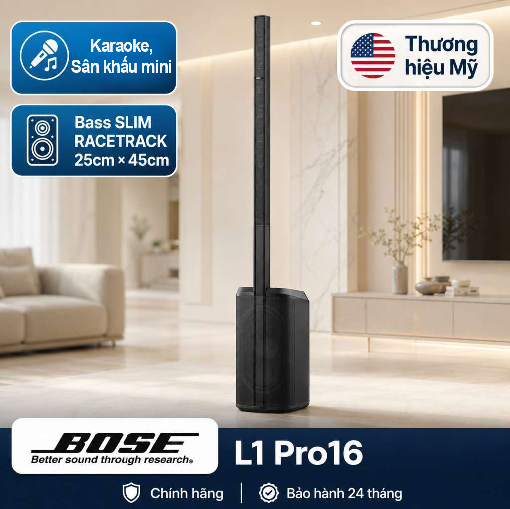 Loa Bose L1 Pro16 (1250W, Hệ thống PA di động, Bluetooth, tích hợp Mixer, Điều khiển)