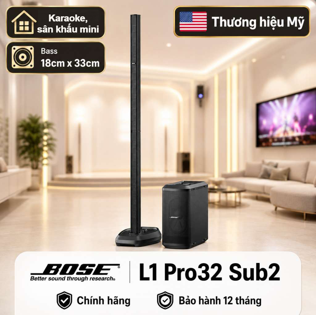 Loa Bose L1 Pro32 Sub2 (1480W, Phủ âm 180 độ, Loa Column Array)