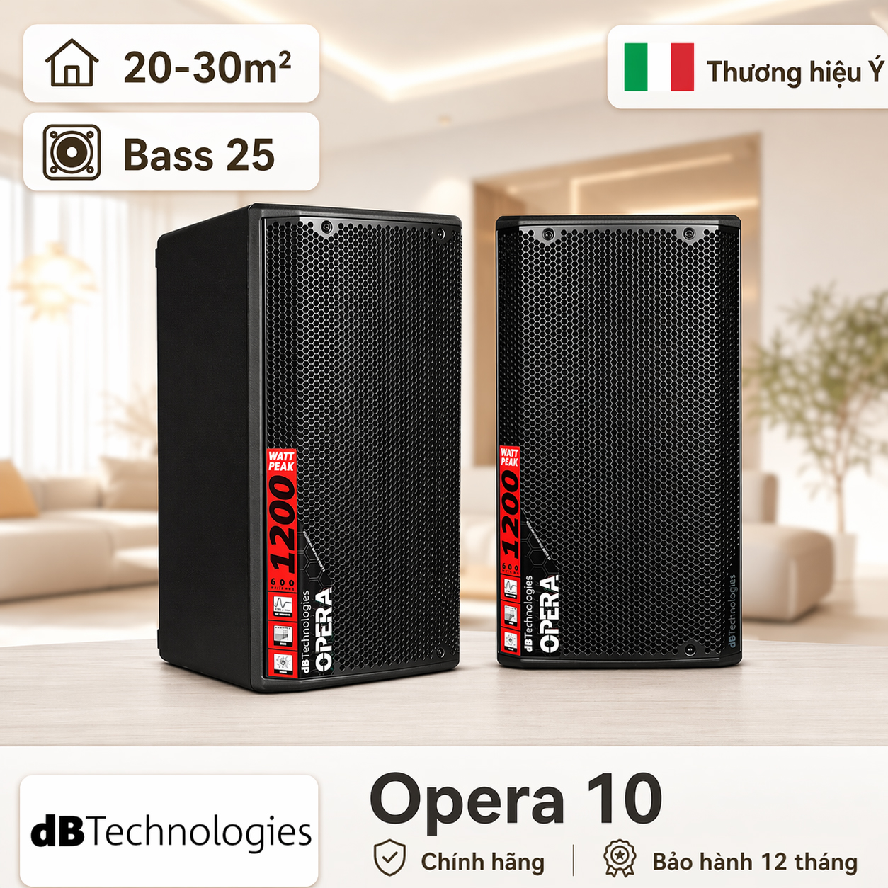 Loa dBTechnologies Opera 10 (Active, Bass 25cm, 1200W)