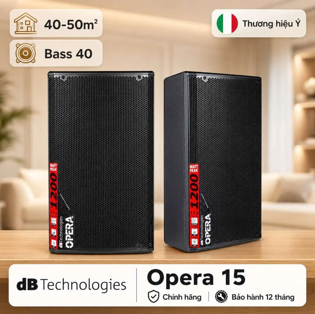 Loa dBTechnologies Opera 15 (Active, Bass 40cm, 1200W) - Hình 1
