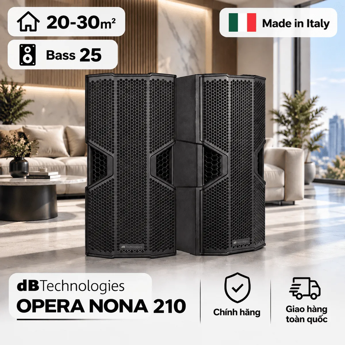 Loa dBTechnologies Opera Nona 210 (Active, Bass Đôi 25cm, 1000W/2000W)