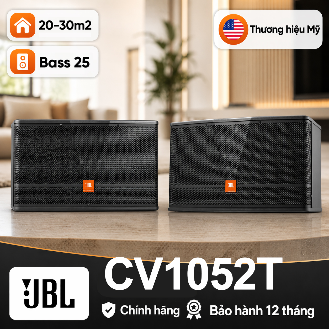 Loa karaoke JBL CV1052T (bass 25cm, Ba Sao)