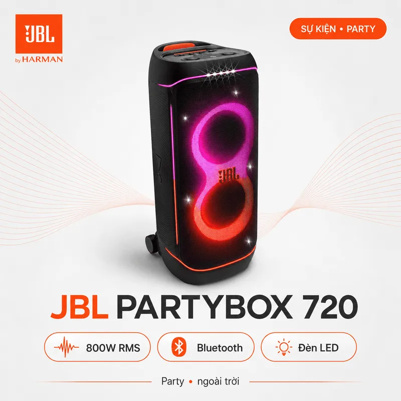 Loa JBL PartyBox 720 (800W, Pin 15h, Bluetooth 5.4)