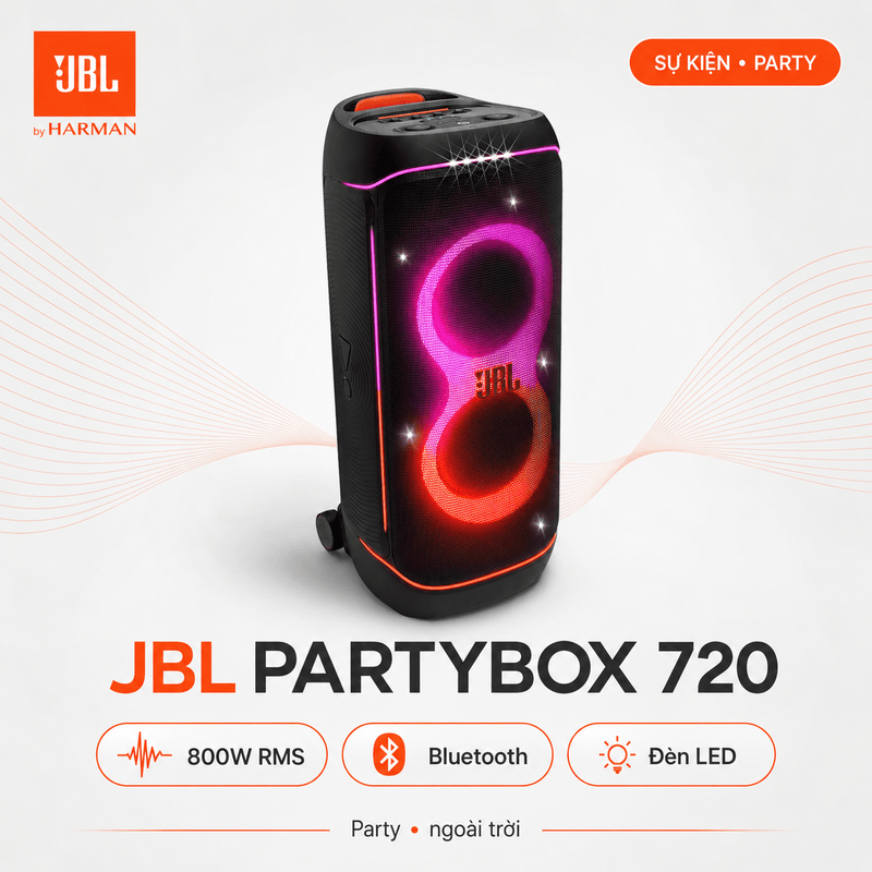 Loa JBL PartyBox 720 (800W, Pin 15h, Bluetooth 5.4)