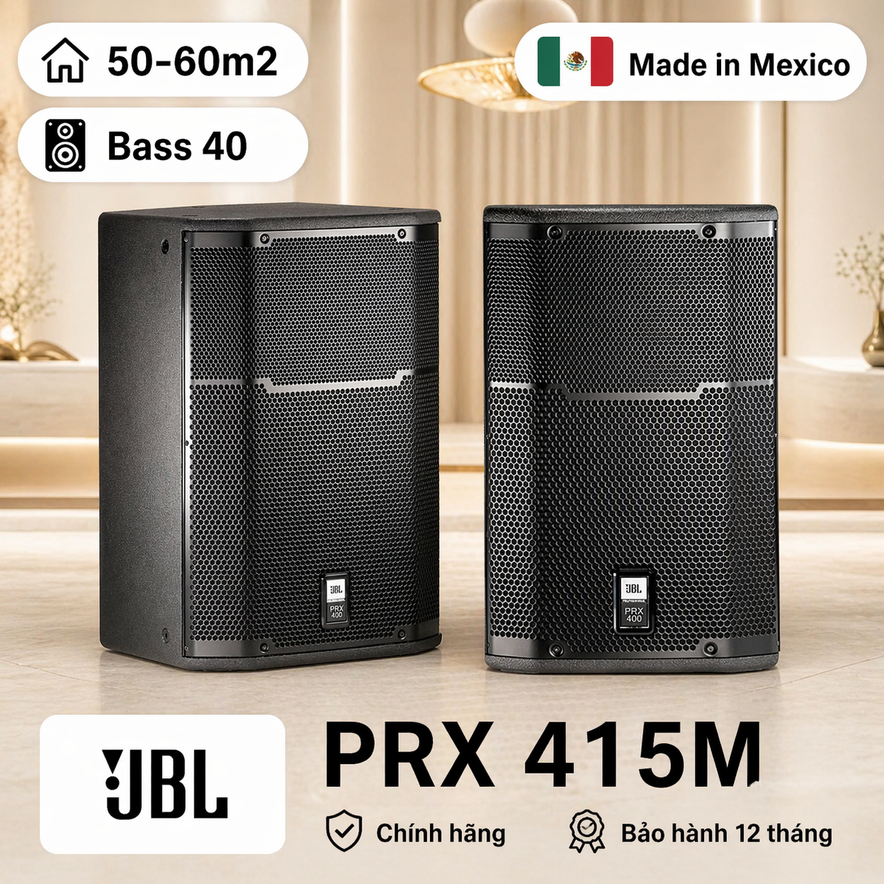 Loa JBL PRX 415M (full bass 40, 300W/1200W SX: mexico)