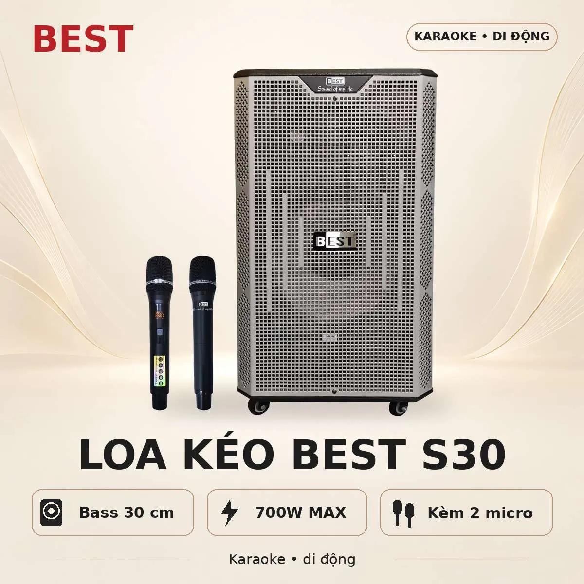 Loa kéo Best S30 (kèm 2 micro)