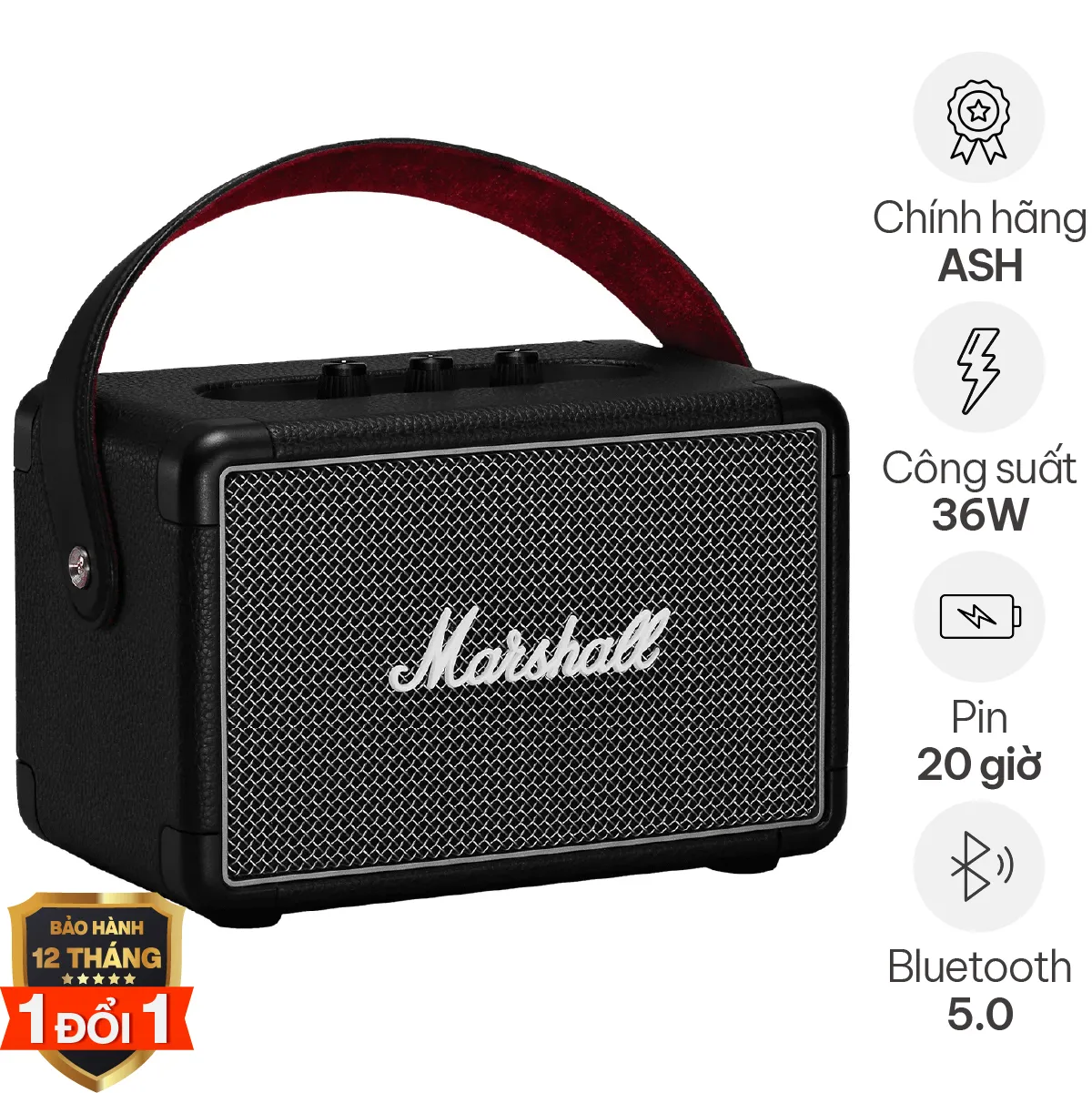 Loa Marshall Kilburn 2 (II) Chính Hãng ASH (36W, Pin 20h, Bluetooth 5.0, AUX, RCA)