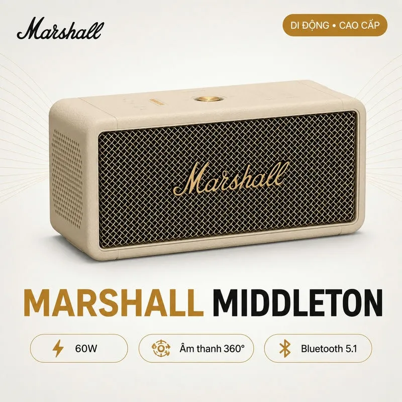 Loa Marshall Middleton (60W, Âm thanh 360 độ, Bluetooth 5.1)