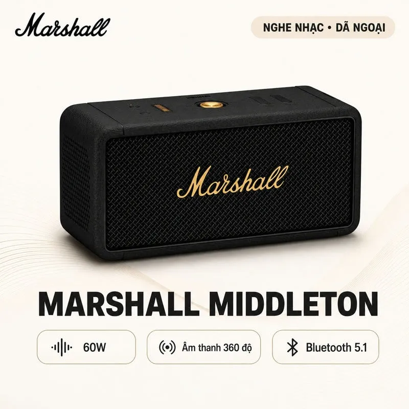 Loa Marshall Middleton (60W, Âm thanh 360 độ, Bluetooth 5.1) - Hình 1
