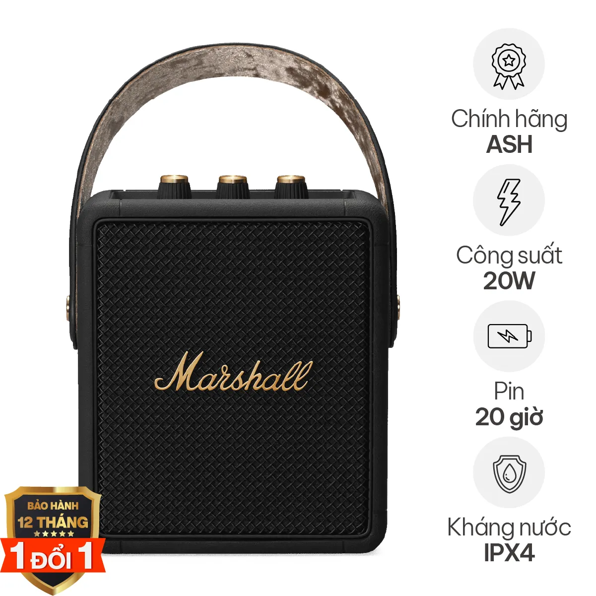 Loa Marshall Stockwell 2 (II) Chính Hãng ASH (15W, Pin 20h, Bluetooth 5.0, IPX4)