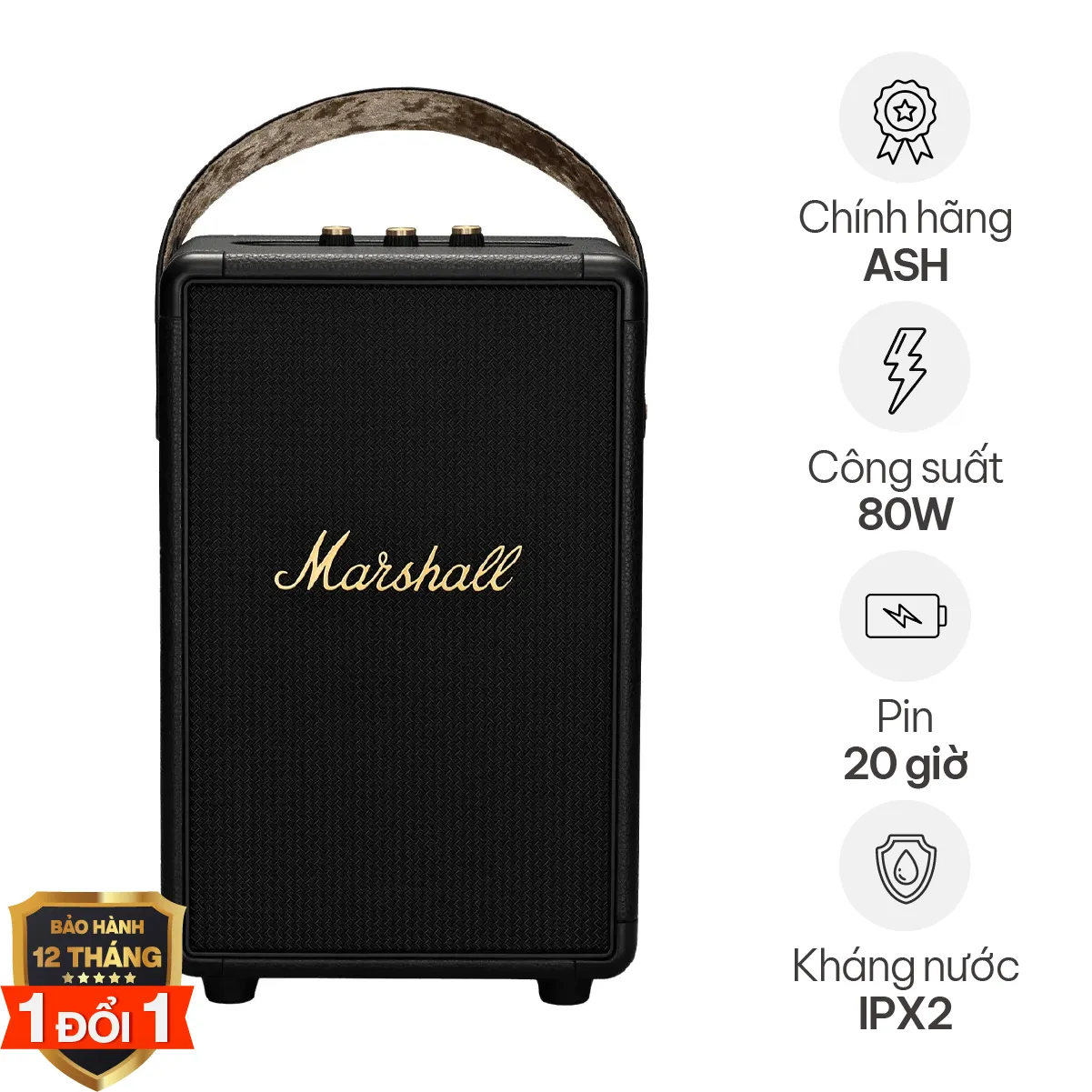Loa Marshall Tufton Chính Hãng ASH (80W, Pin 20h, Bluetooth 5.0, IPX2)