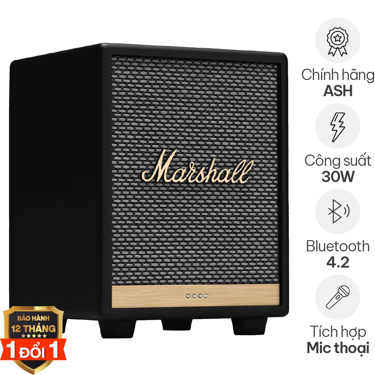 Loa Marshall Uxbridge Voice With Google Assistant Chính Hãng ASH (30W, Bluetooth 4.2, Điều khiển giọng nói)