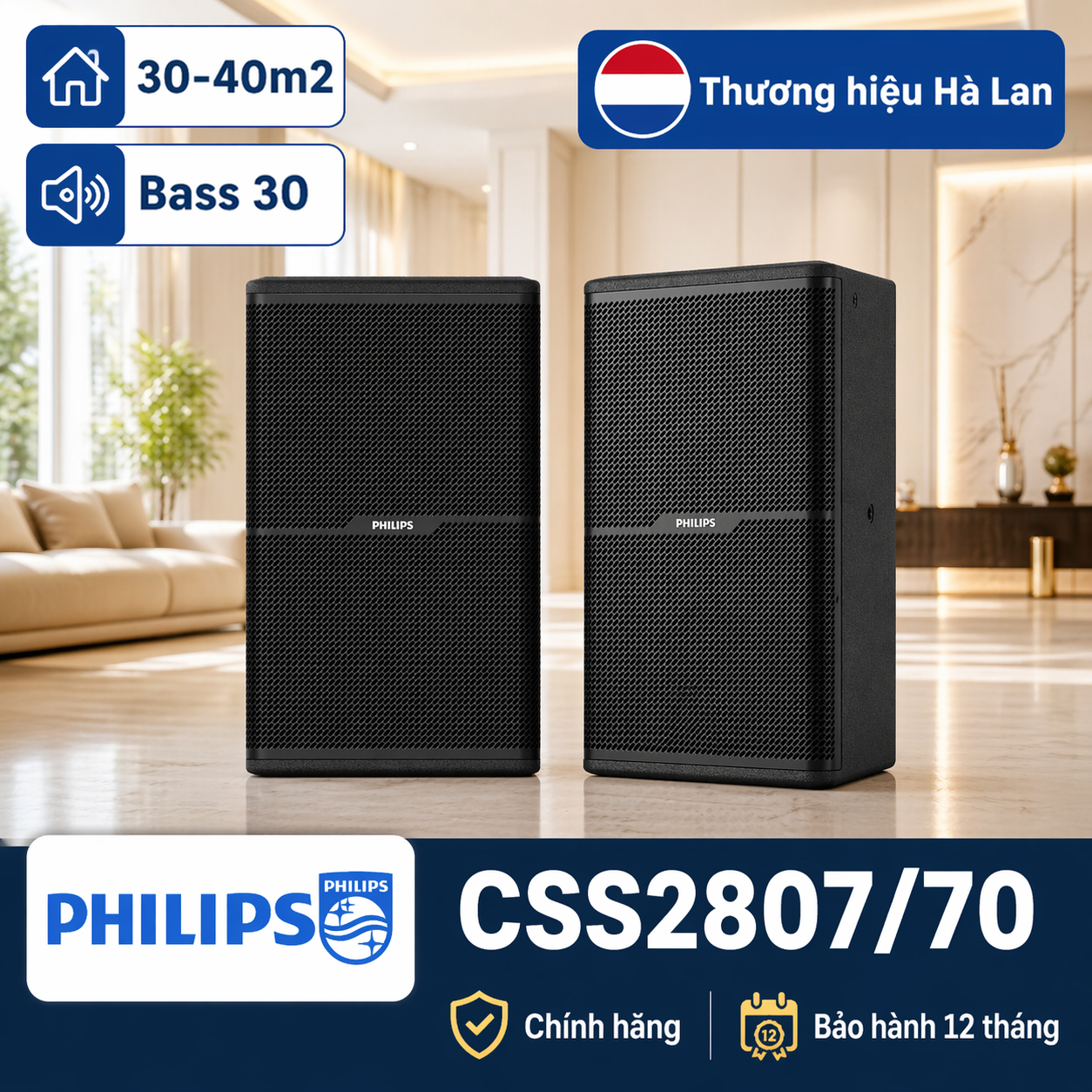 Loa Philips CSS2807/70 (Bass 30cm, 600W)