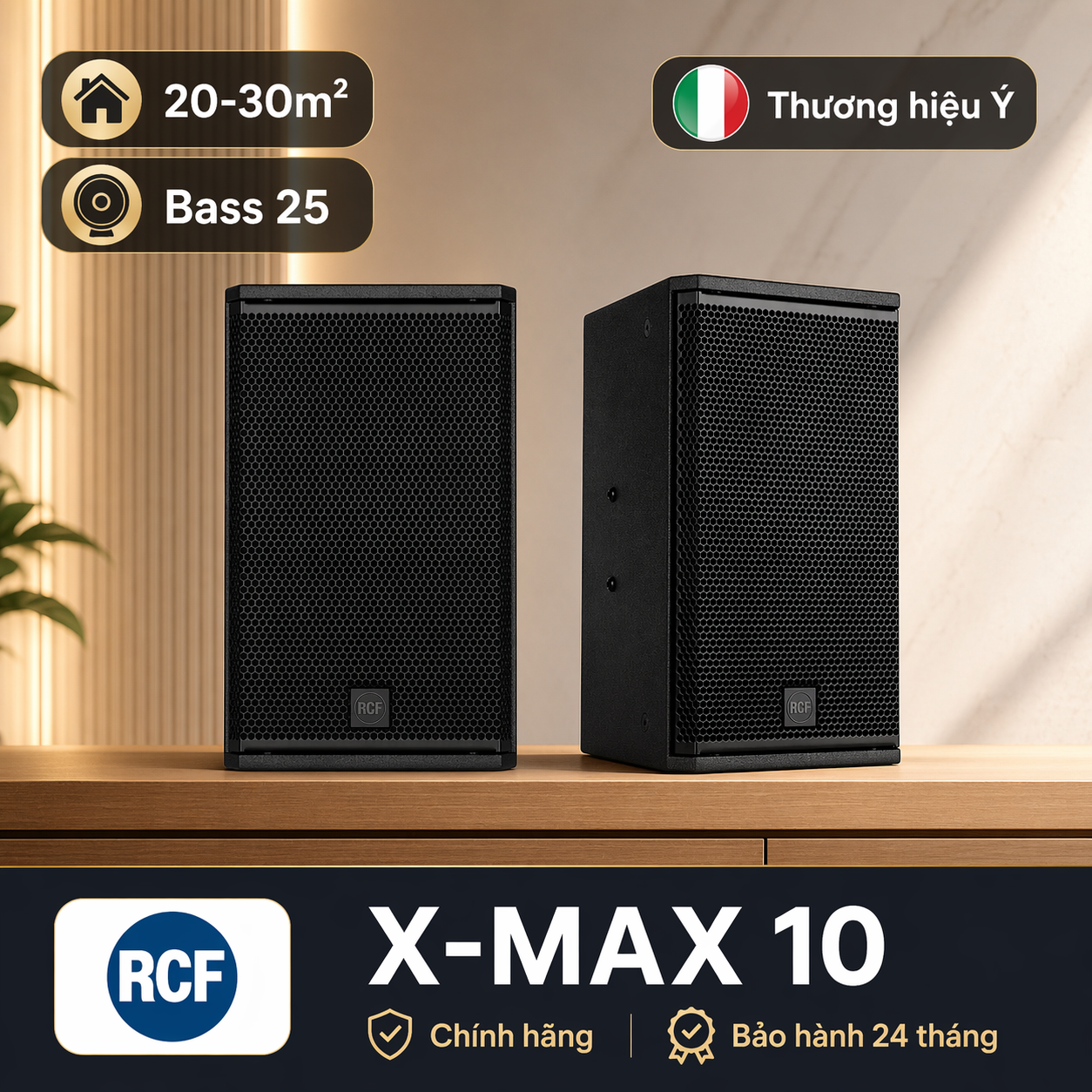 Loa RCF X-MAX 10 (full bass 25 cm, designed and engineered in Italy)