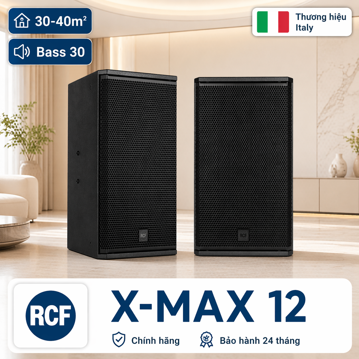 Loa RCF X-MAX 12 ( full bass 30 cm, designed and engineered in Italy)