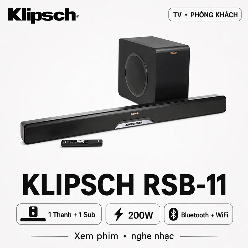 Bộ loa Soundbar Klipsch RSB-11 (2.1CH, Bluetooth)