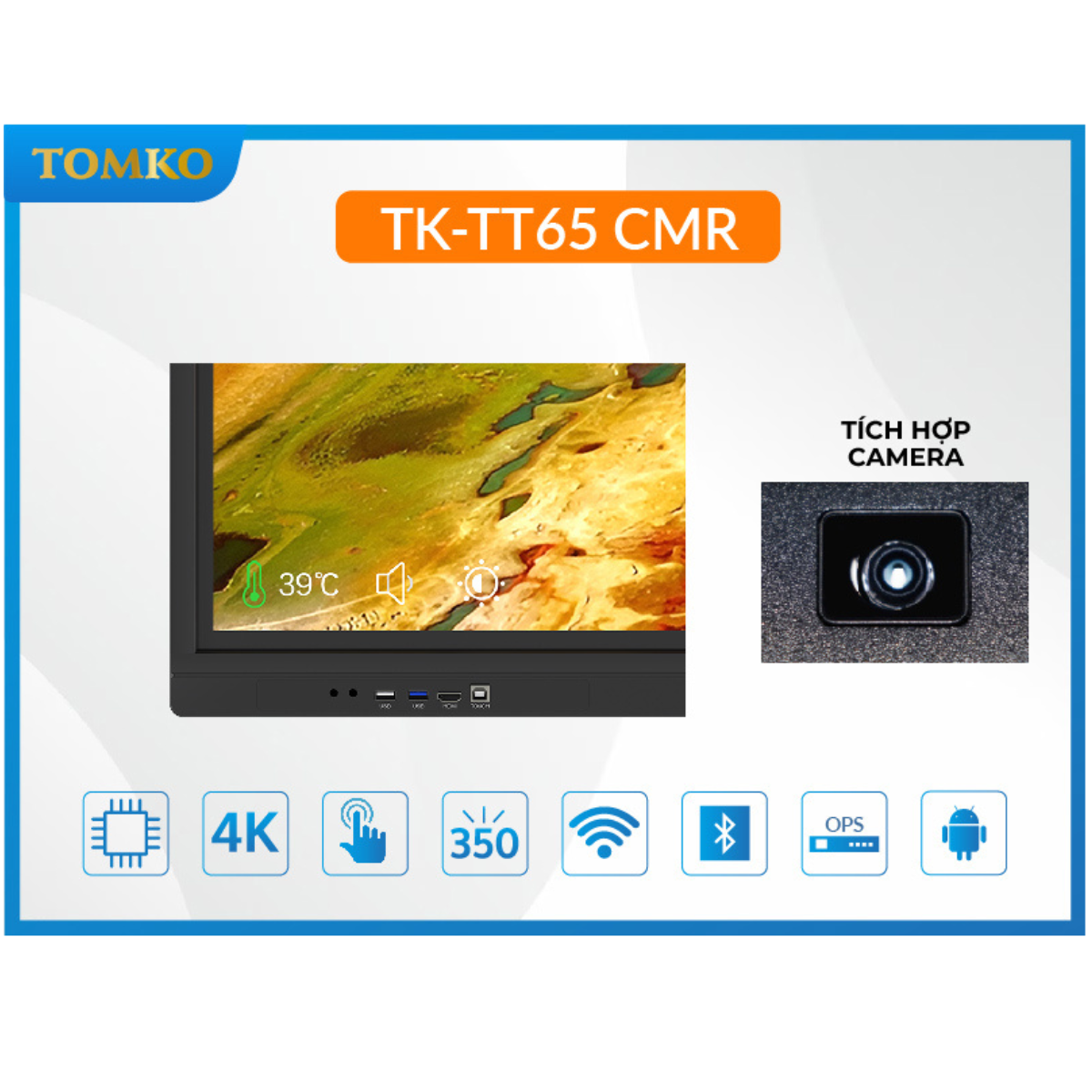 Màn hình tương tác 65 inch TOMKO TK-TT65CMR (Tích hợp camera) - Hình 5