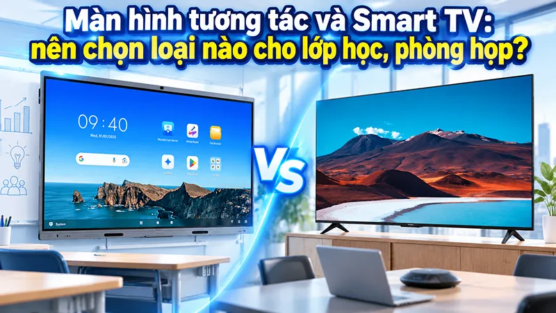 Màn hình tương tác và Smart TV: nên chọn loại nào cho lớp học, phòng họp?