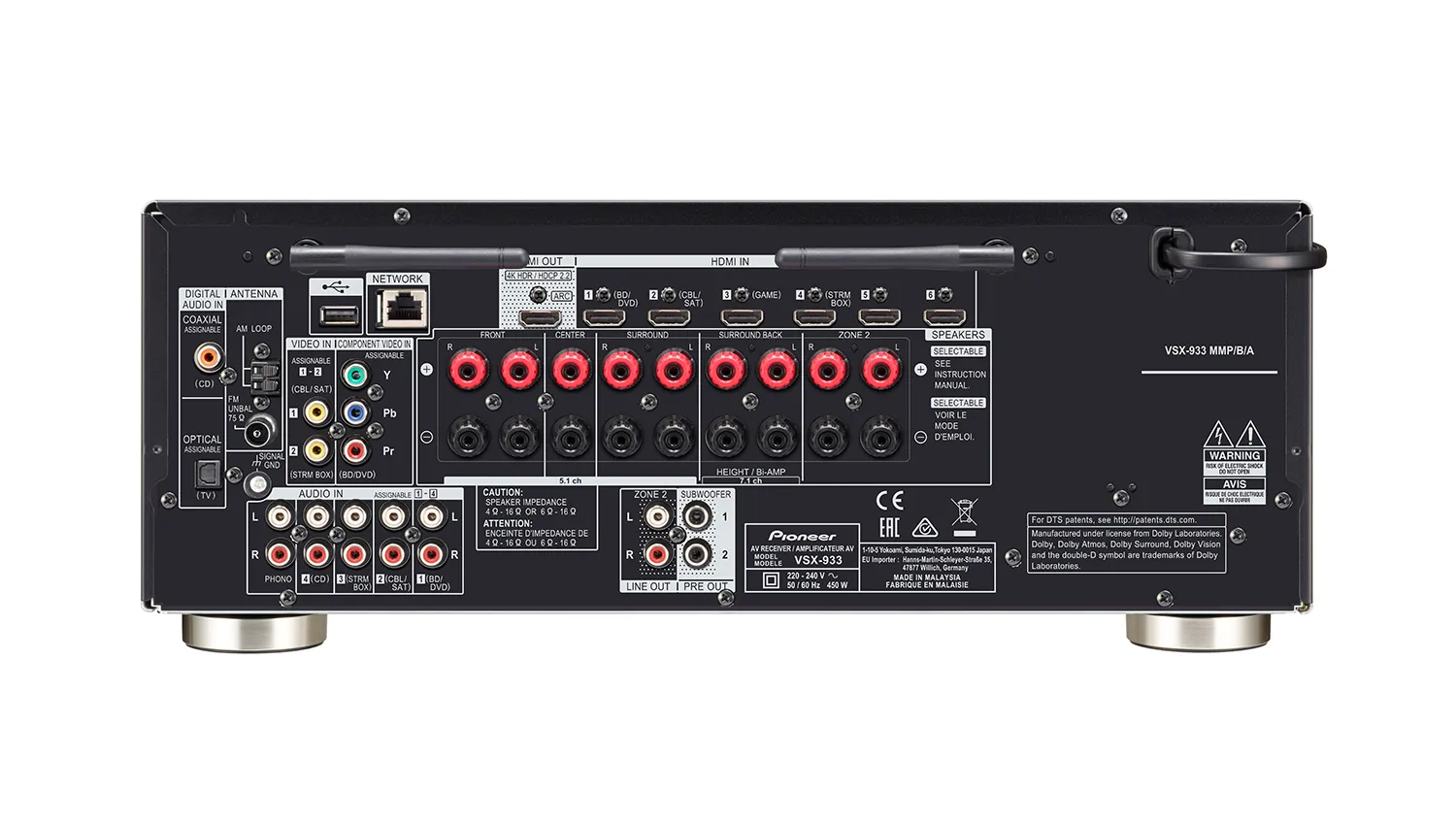 mặt sau Amply Pioneer VSX-933