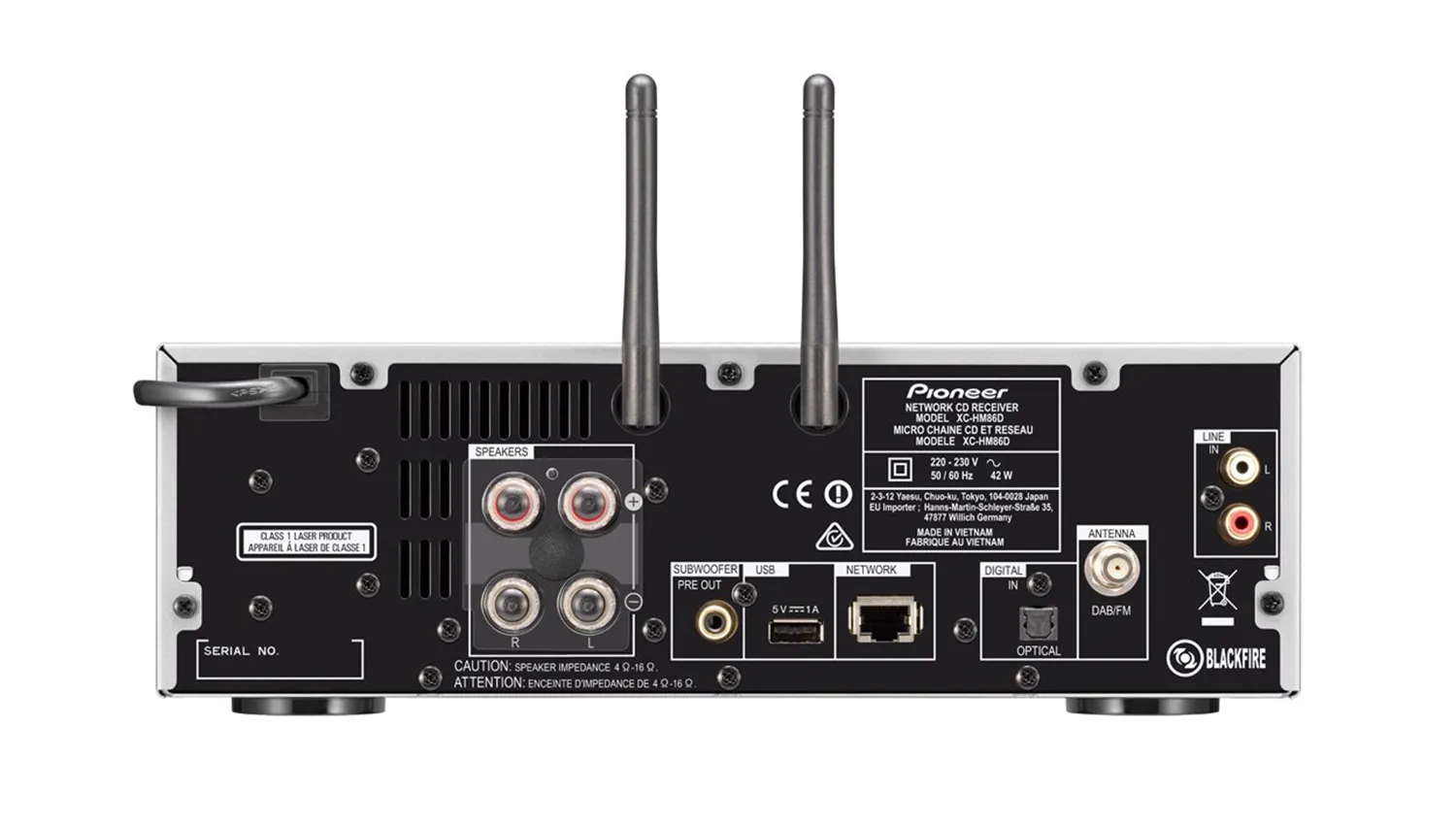 mặt sauAmply Pioneer XC-HM86D