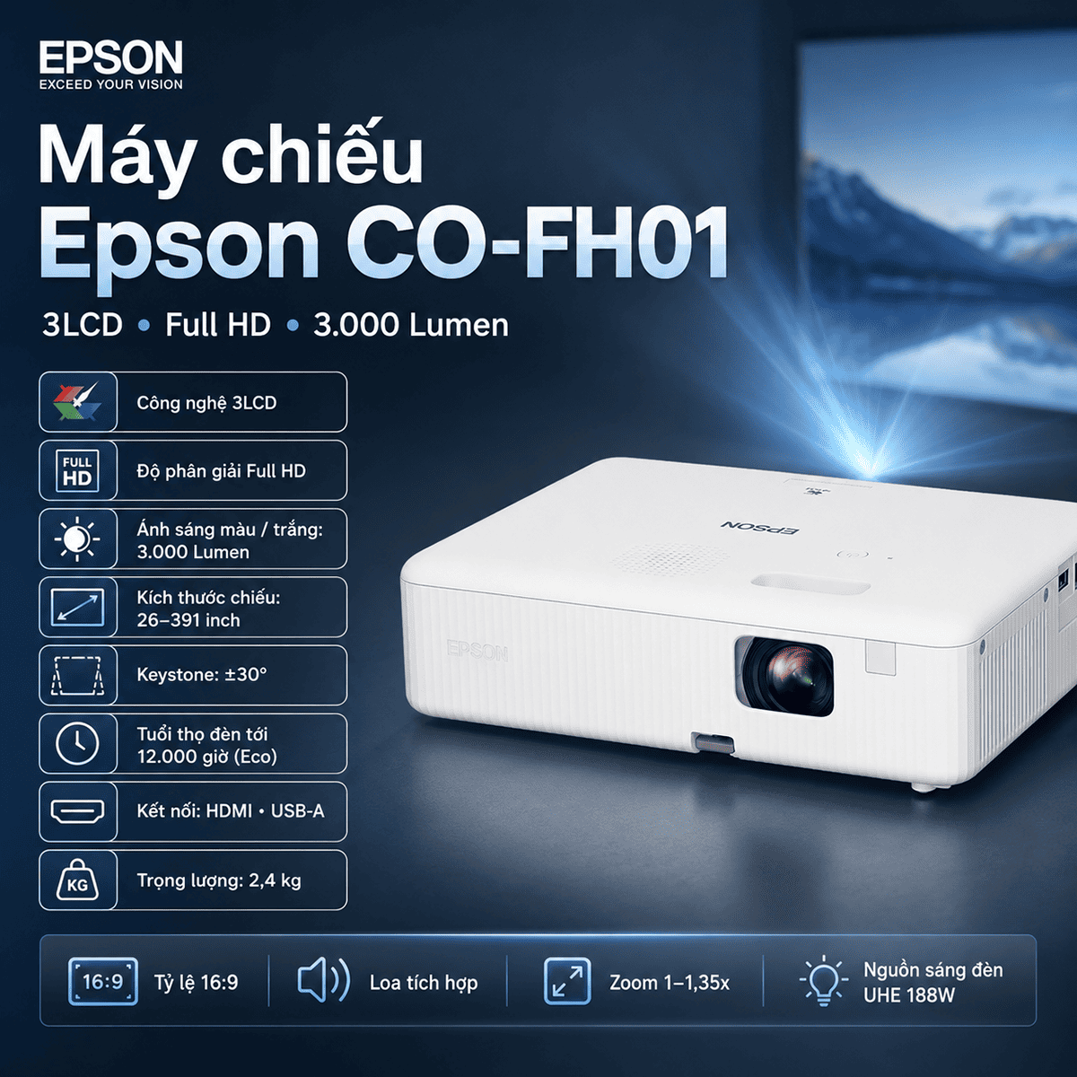 M&aacute;y chiếu Epson CO-FH01