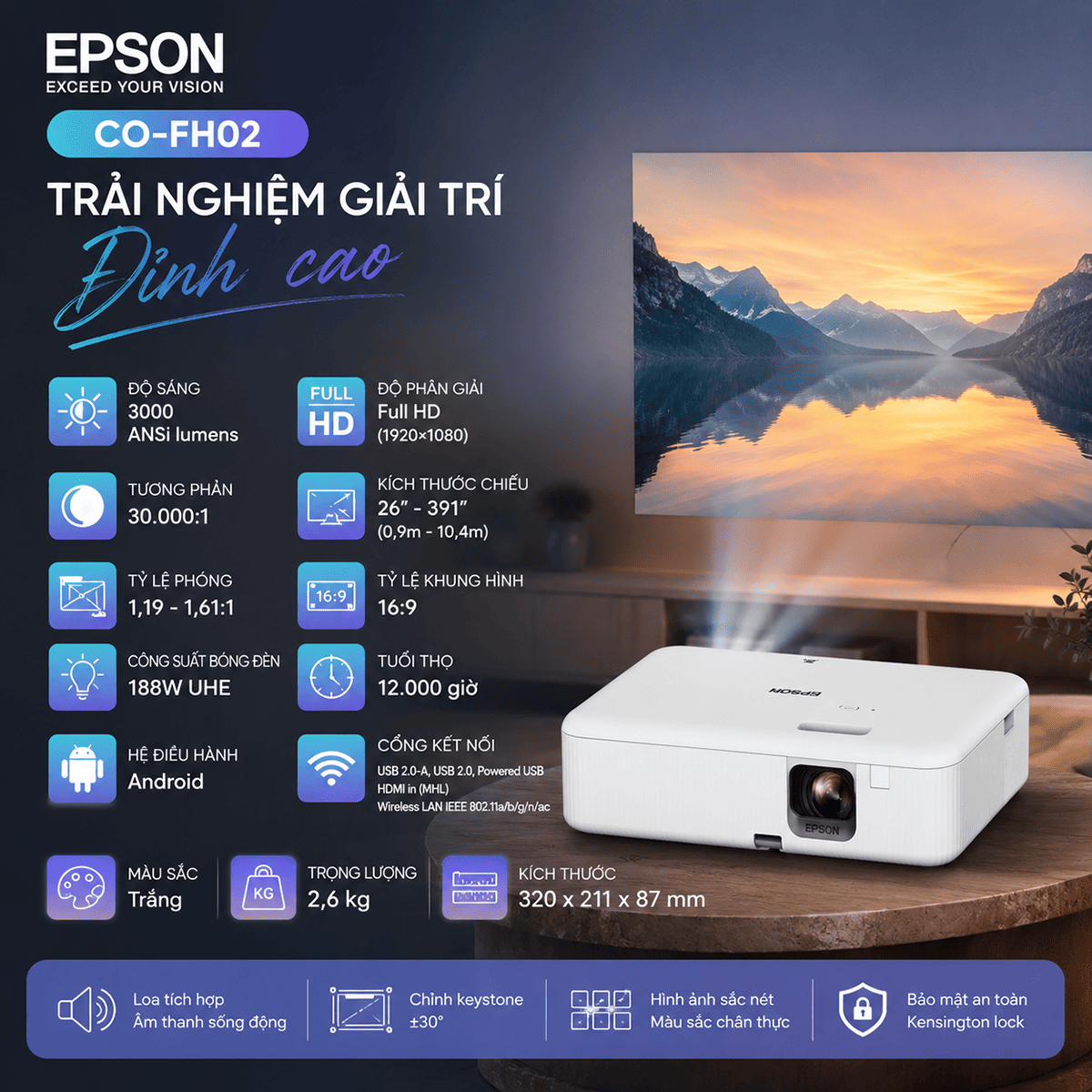 M&aacute;y chiếu Epson CO-FH02