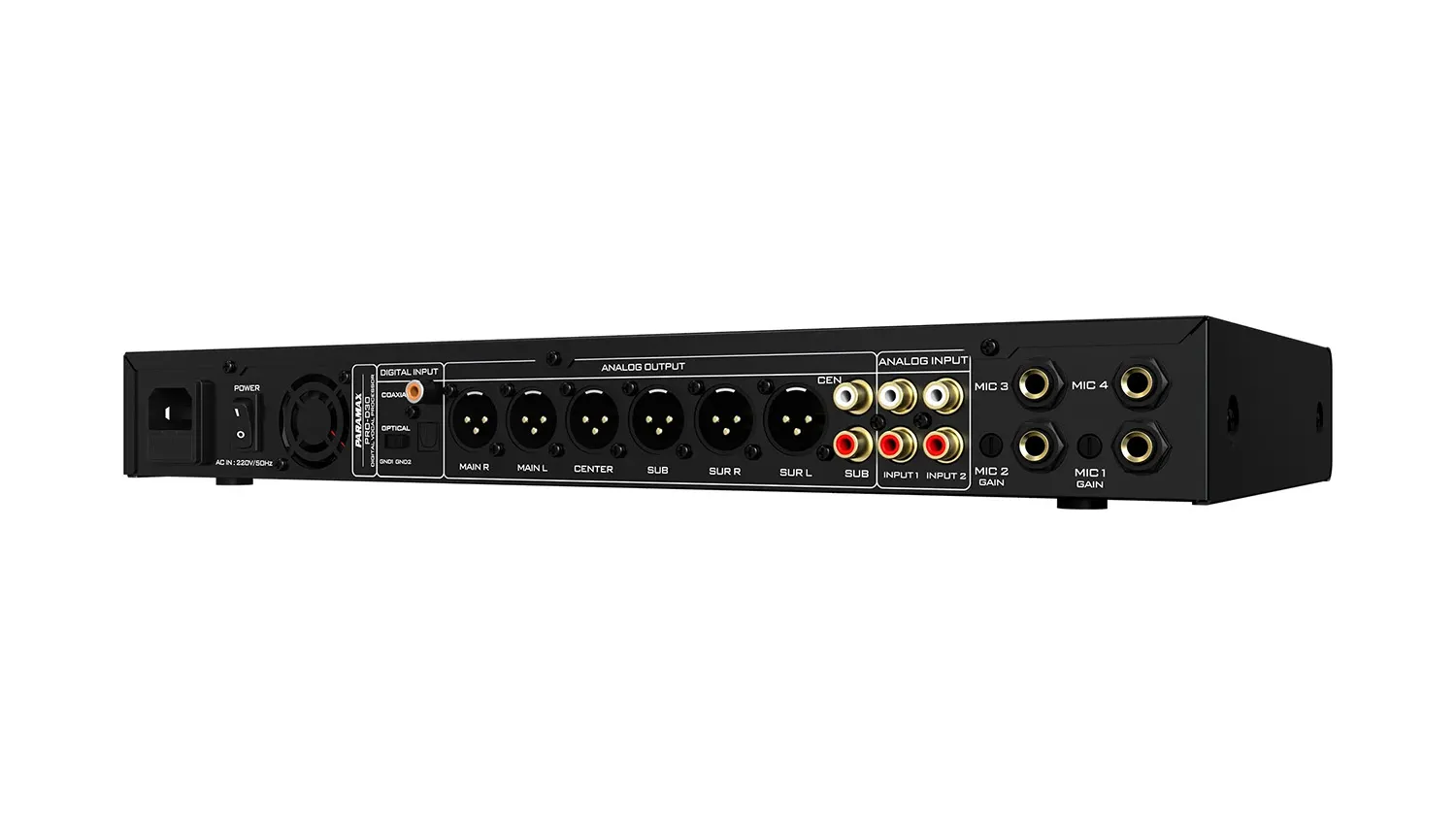 Mặt sau Mixer karaoke số Paramax Pro-D30