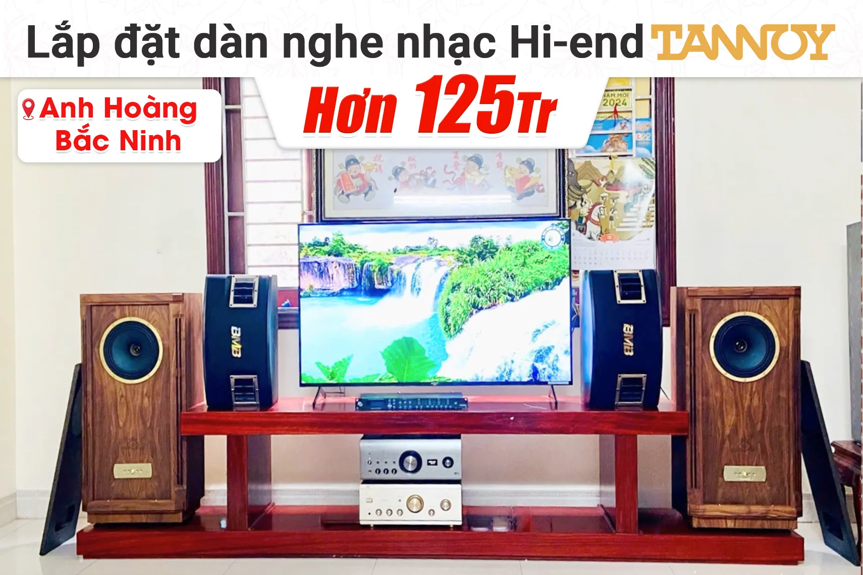 Nâng cấp dàn nghe nhạc Hi-end Tannoy hơn 125tr cho anh Hoàng tại Bắc Ninh (Tannoy Turnberry GR)