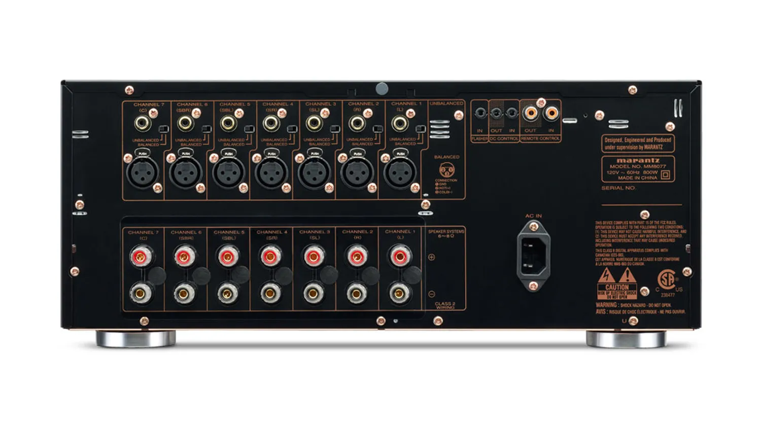 mặt sau Power ampli Marantz MM8077