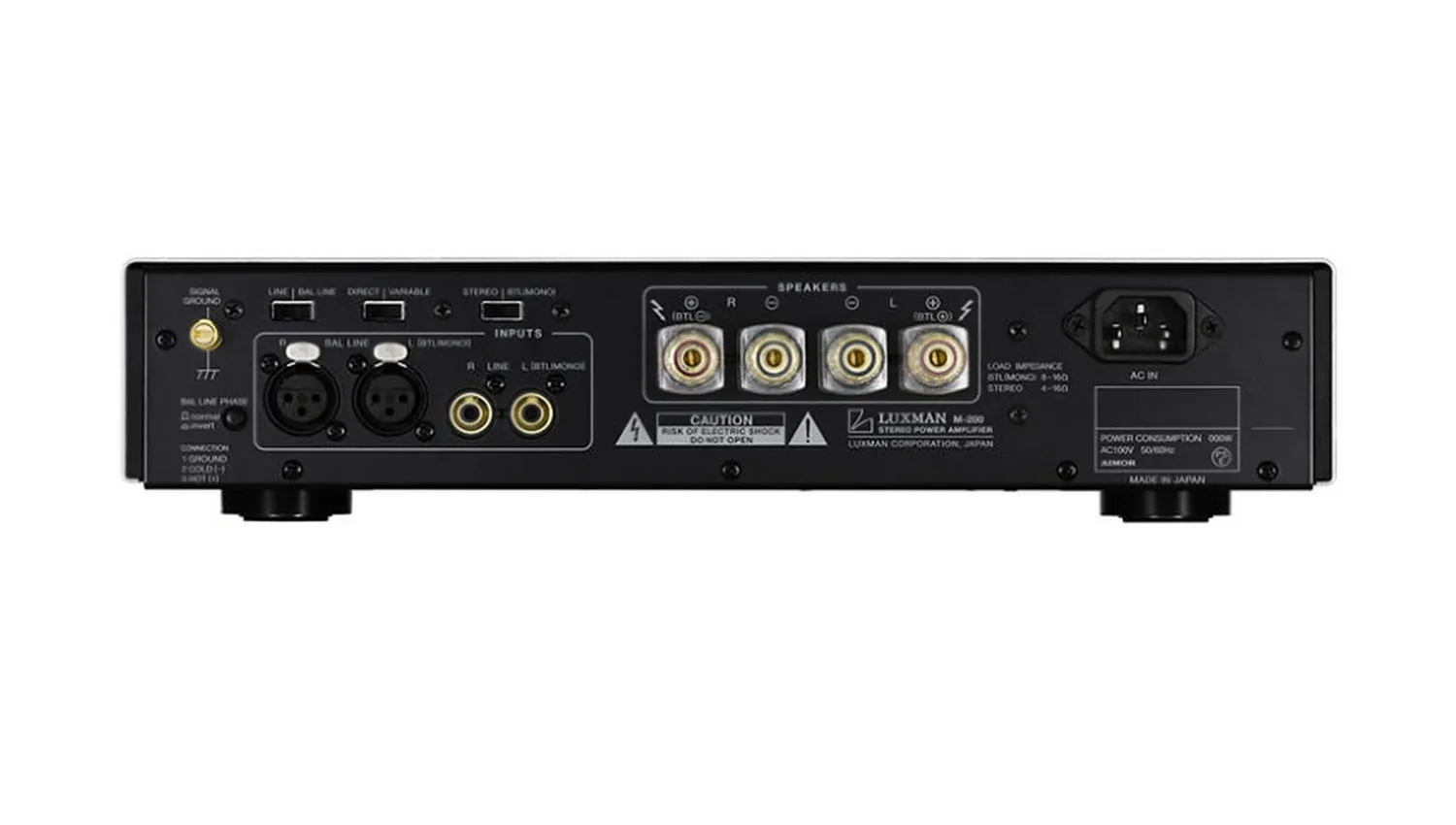 Mặt sau Power Amply Luxman M200
