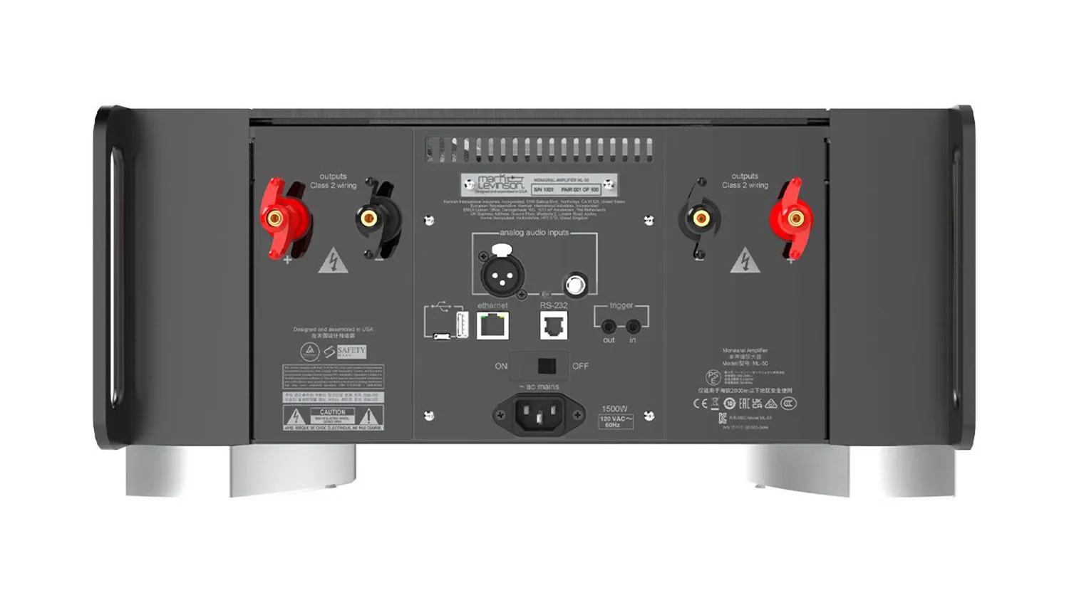 Mặt sau Power Amply Mark Levinson ML-50