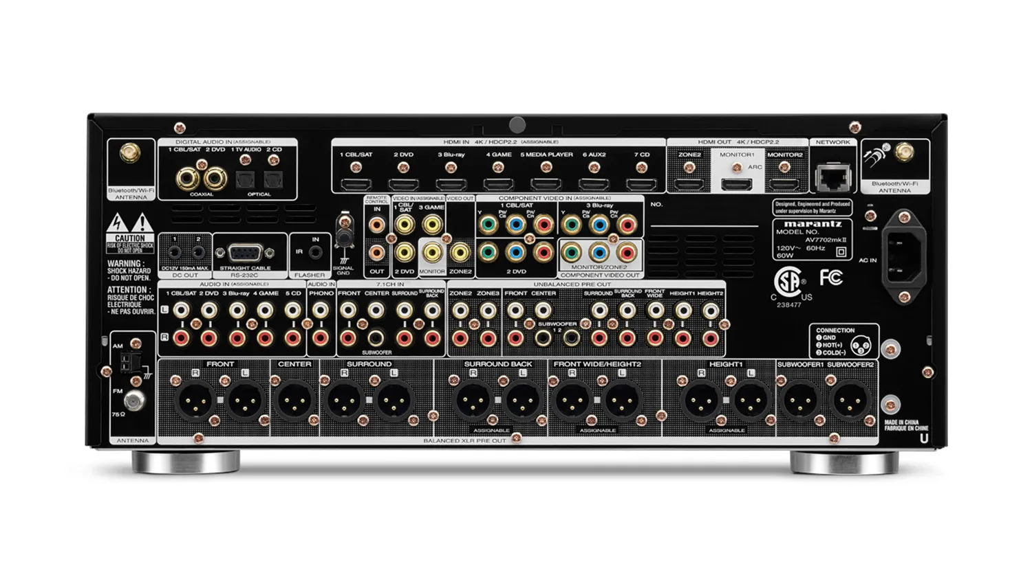 mặt sau Pre amply Marantz AV7702 MKII