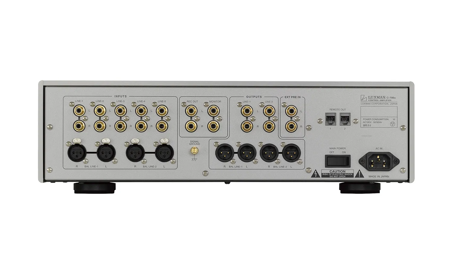 Mặt sau Pre ampli Luxman C700u (Japan)
