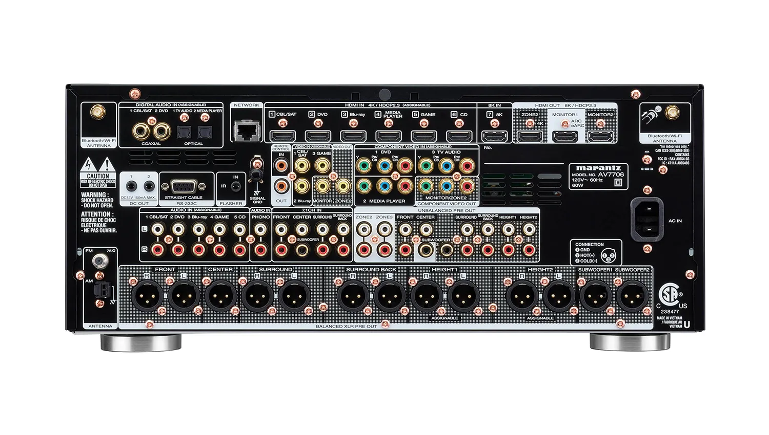 mặt sau Pre Amply Marantz AV7706