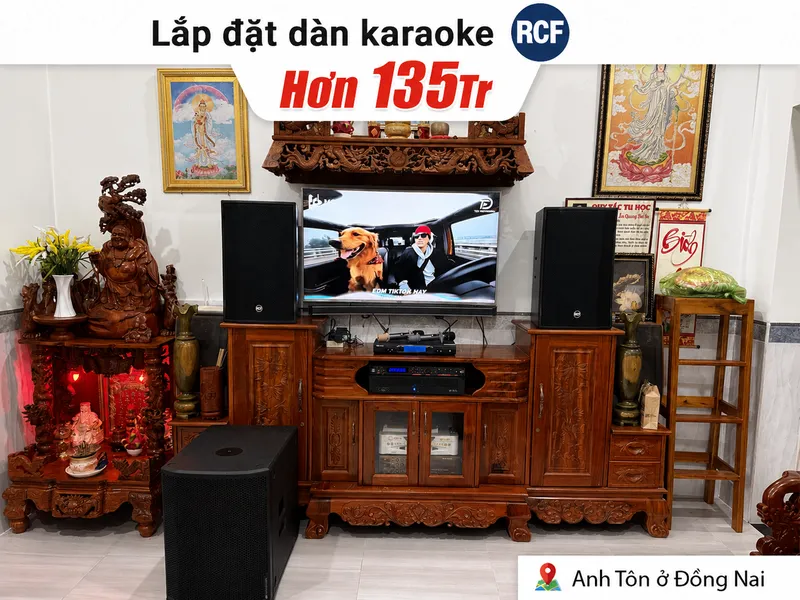 Lắp đặt dàn karaoke RCF hơn 135tr cho anh Tôn tại Đồng Nai (RCF CMAX 4112, RCF IPS 2.5K, JBL VX9, dBtechnologies Sub615, BS9800)
