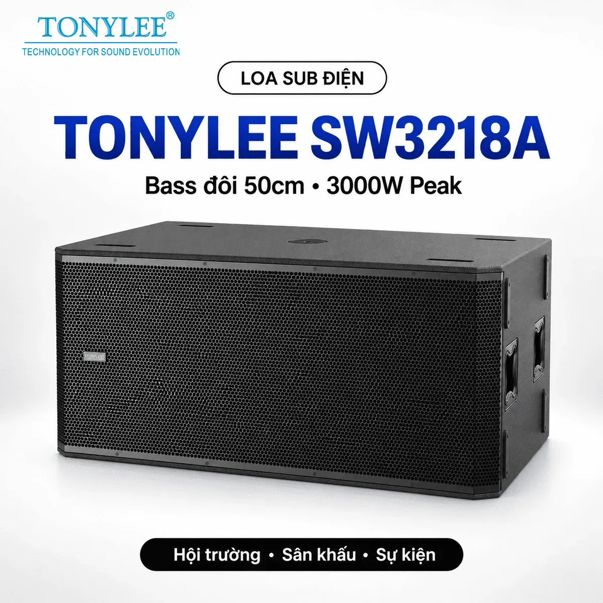 Loa Sub Điện TONYLEE SW3218A (2 bass 50, 3000W, Class D)