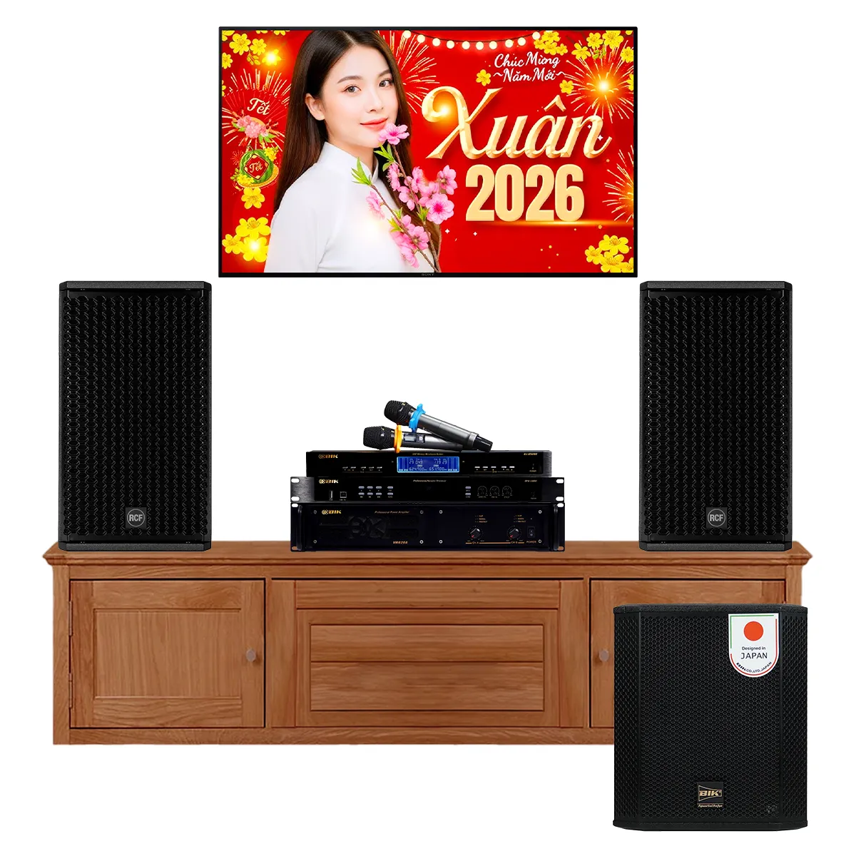Dàn karaoke gia đình RCF GMAX 06 (RCF G-MAX 10, BIK VM620A, BIK BPR-5800, BIK BBK-W25A, BIK BJ-U500II)