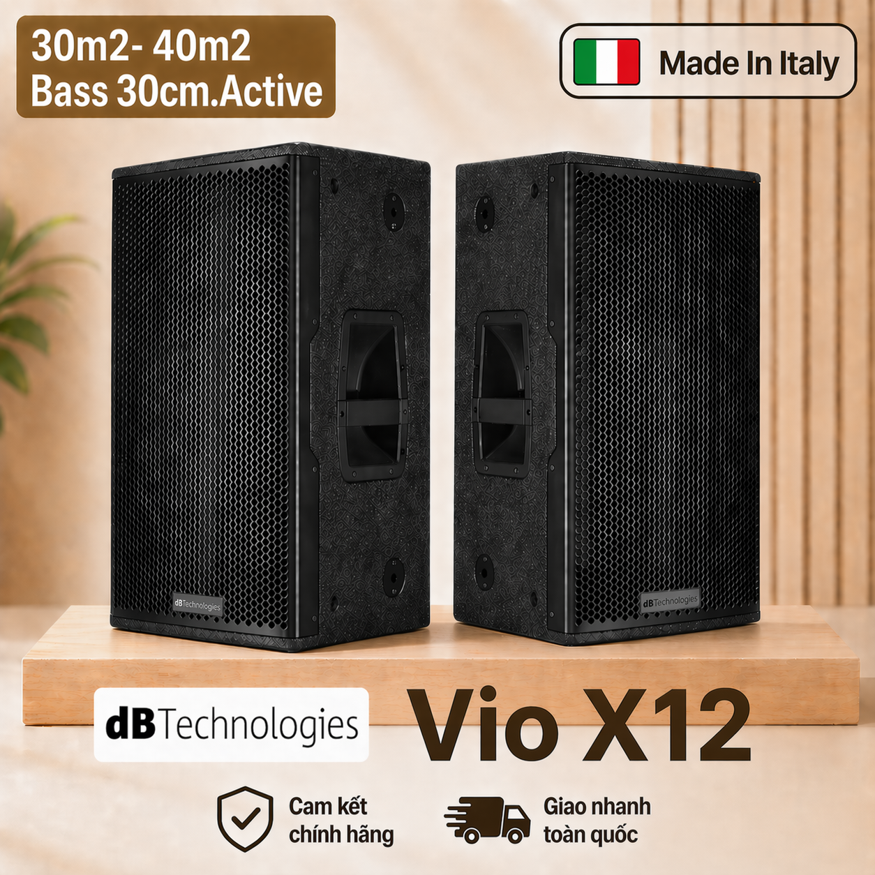 Loa dBTechnologies Vio X12 (Bass 30cm, Active, Made in Italy, Từ Neo)