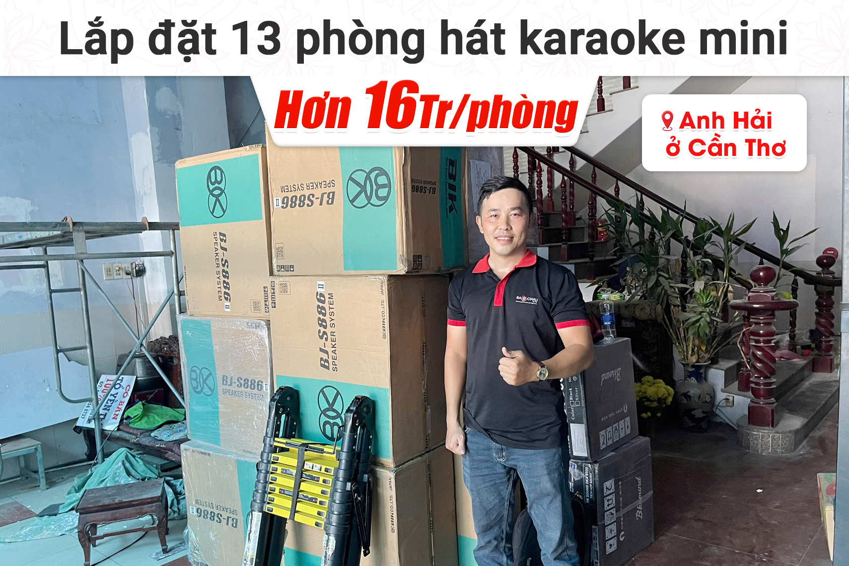 Lắp đặt 13 phòng karaoke box mini cho anh Hải tại Cần Thơ