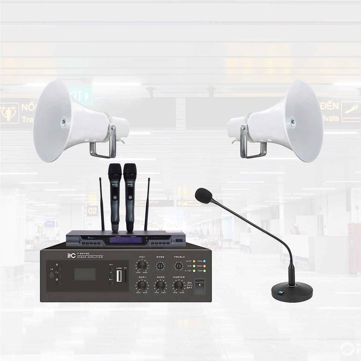 Hệ thống âm thanh thông báo cho cầu đường, nhà ga, trạm thu phí, truyền thanh thôn, bản, xã 03 (ITC T-720K, ITC T-B120E)